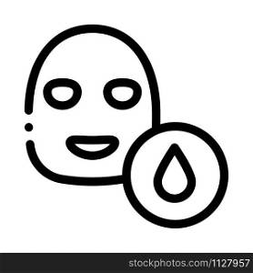 Facial Mask Water Drop Icon Vector. Outline Facial Mask Water Drop Sign. Isolated Contour Symbol Illustration. Facial Mask Water Drop Icon Outline Illustration