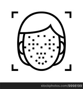 facial points for face id technology line icon vector. facial points for face id technology sign. isolated contour symbol black illustration. facial points for face id technology line icon vector illustration