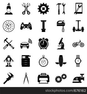 Facilitie icons set. Simple set of 25 facilitie vector icons for web isolated on white background. Facilitie icons set, simple style