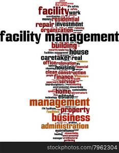 Facility management word cloud concept. Vector illustration