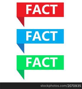 fact speech bubble label set on white background. fact banner. flat style.