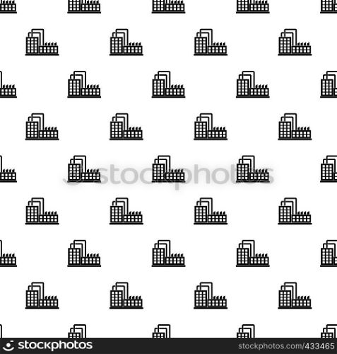 Factory building pattern seamless in simple style vector illustration. Factory building pattern vector