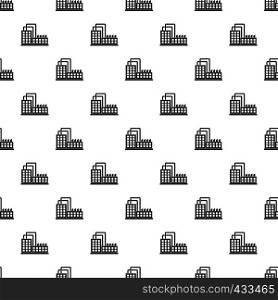 Factory building pattern seamless in simple style vector illustration. Factory building pattern vector