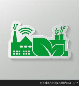 Factory ecology,Industry icon,Clean energy with eco-friendly concept ideas,Vector illustration