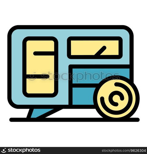 Factory generator icon outline vector. Power electric. Portable machine color flat. Factory generator icon vector flat