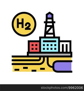 factory hydrogen color icon vector. factory hydrogen sign. isolated symbol illustration. factory hydrogen color icon vector illustration
