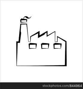 Factory Icon, Industries Icon Vector Art Illustration