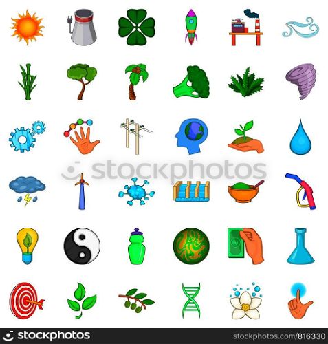 Factory icons set. Cartoon style of 36 factory vector icons for web isolated on white background. Factory icons set, cartoon style