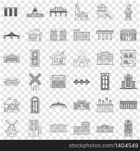 Factory icons set. Outline style of 36 factory vector icons for web for any design. Factory icons set, outline style