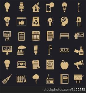 Factory icons set. Simple style of 36 factory vector icons for web for any design. Factory icons set, simple style