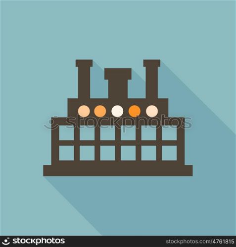 Factory in flat style. Vector illustration