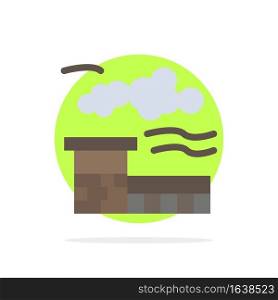 Factory, Industry, Landscape Abstract Circle Background Flat color Icon