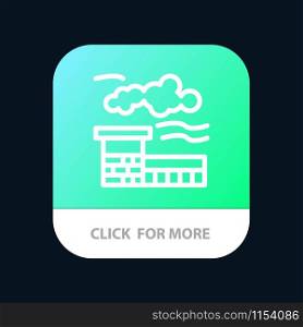 Factory, Industry, Landscape Mobile App Button. Android and IOS Line Version