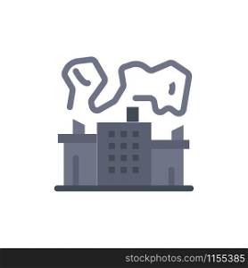 Factory, Industry, Nuclear, Power Flat Color Icon. Vector icon banner Template