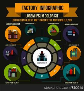 Factory infographic elements in flat style for any design. Factory infographic elements, flat style