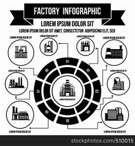 Factory infographic elements in simple style for any design. Factory infographic elements, simple style