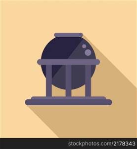 Factory oil tank icon flat vector. Disaster environment. Water effect. Factory oil tank icon flat vector. Disaster environment