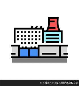 factory plant industry building color icon vector. factory plant industry building sign. isolated symbol illustration. factory plant industry building color icon vector illustration