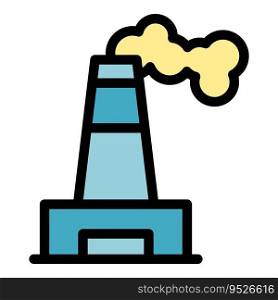 Factory smoke icon outline vector. Air clean. Wind plant color flat. Factory smoke icon vector flat