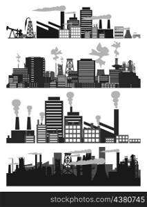 Factory5. Set of factories and factories. A vector illustration