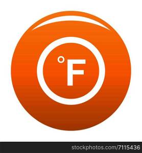 Fahrenheit icon. Simple illustration of fahrenheit vector icon for any design orange. Fahrenheit icon vector orange