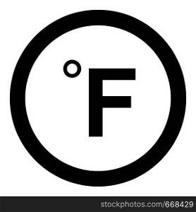 Fahrenheit icon. Simple illustration of fahrenheit vector icon for web. Fahrenheit icon, simple black style