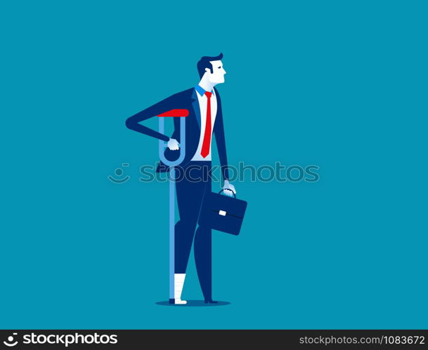 Failure. Businessman injury. Concept business vector illustration.