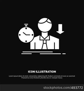 failure, fail, sad, depression, time Icon. glyph vector symbol for UI and UX, website or mobile application. Vector EPS10 Abstract Template background