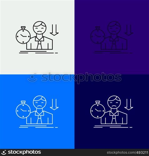 failure, fail, sad, depression, time Icon Over Various Background. Line style design, designed for web and app. Eps 10 vector illustration. Vector EPS10 Abstract Template background