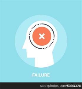 failure icon concept. Abstract vector illustration of failure icon concept