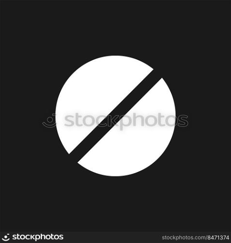 Failure occurred dark mode glyph ui icon. Error message. Access blocked. User interface design. White silhouette symbol on black space. Solid pictogram for web, mobile. Vector isolated illustration. Failure occurred dark mode glyph ui icon