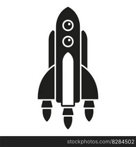Failure space rocket icon simple vector. Fire speed. Sky smoke. Failure space rocket icon simple vector. Fire speed