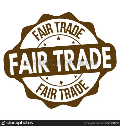 Fair trade sign or stamp on white background, vector illustration