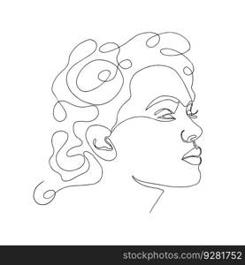 Fairy IllustrationWoman face one line drawing. Vector illustration. Woman face one line drawing
