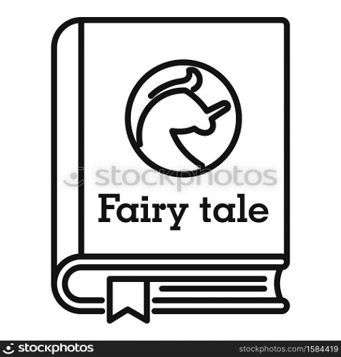 Fairy tale book icon. Outline fairy tale book vector icon for web design isolated on white background. Fairy tale book icon, outline style
