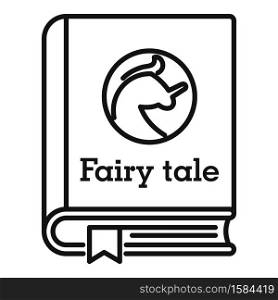 Fairy tale book icon. Outline fairy tale book vector icon for web design isolated on white background. Fairy tale book icon, outline style