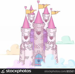 Fairy tale princess castle in the sky