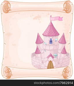 Fairy tale theme parchment castle design