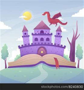 fairytale concept castle dragon knight princess