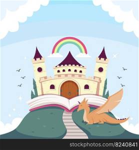 fairytale concept castle dragon knight princess