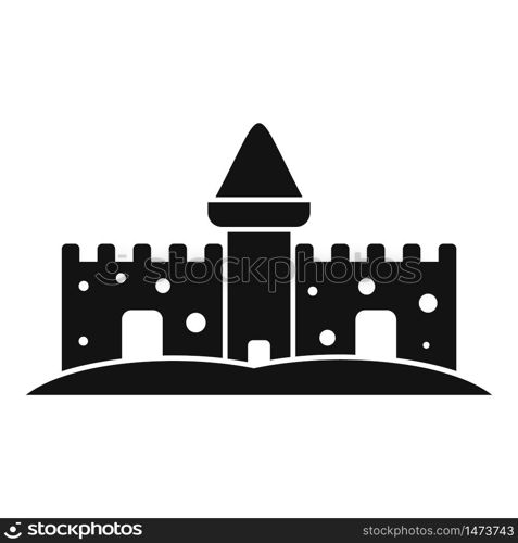 Fairytale sand castle icon. Simple illustration of fairytale sand castle vector icon for web design isolated on white background. Fairytale sand castle icon, simple style