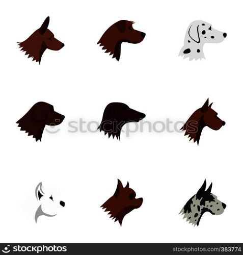 Faithful friend dog icons set. Flat illustration of 9 faithful friend dog vector icons for web. Faithful friend dog icons set, flat style