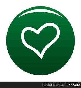 Faithful heart icon. Simple illustration of faithful heart vector icon for any design green. Faithful heart icon vector green