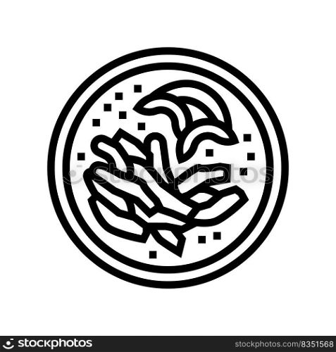 fajita chicken line icon vector. fajita chicken sign. isolated contour symbol black illustration. fajita chicken line icon vector illustration