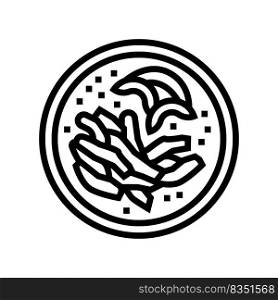 fajita chicken line icon vector. fajita chicken sign. isolated contour symbol black illustration. fajita chicken line icon vector illustration