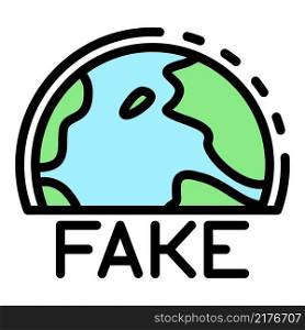 Fake international news icon. Outline fake international news vector icon color flat isolated. Fake international news icon color outline vector