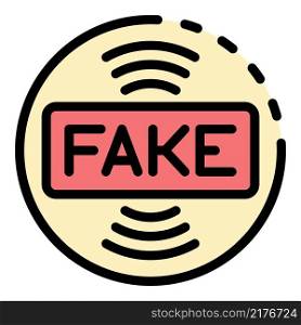 Fake media icon. Outline fake media vector icon color flat isolated. Fake media icon color outline vector