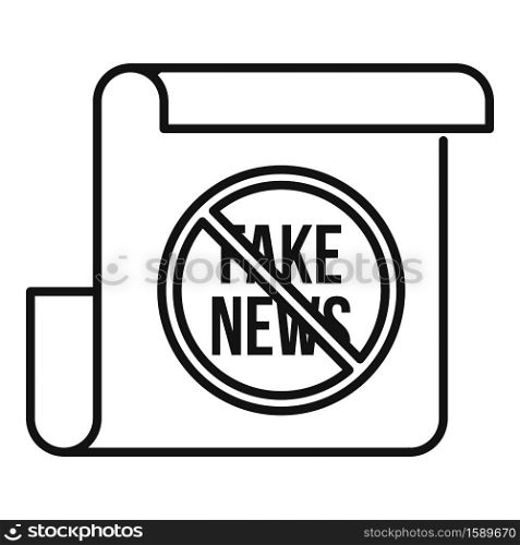 Fake news icon. Outline fake news vector icon for web design isolated on white background. Fake news icon, outline style