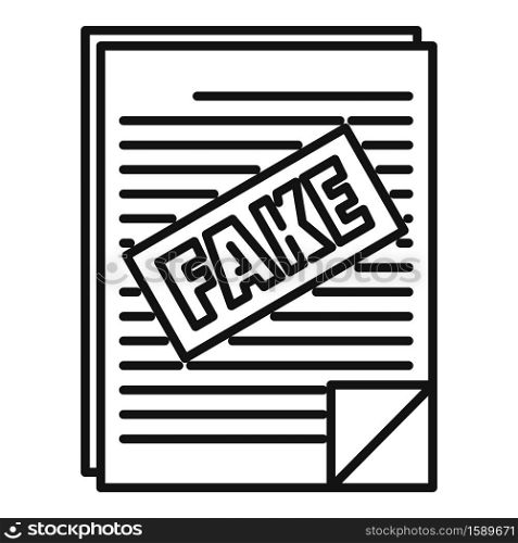 Fake news papers icon. Outline fake news papers vector icon for web design isolated on white background. Fake news papers icon, outline style