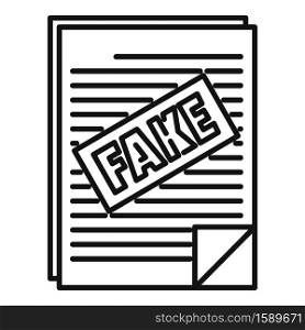 Fake news papers icon. Outline fake news papers vector icon for web design isolated on white background. Fake news papers icon, outline style